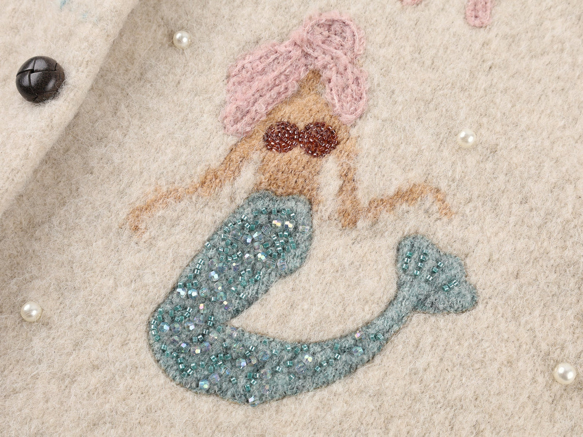 Hand-embroidered beaded fantasy undersea cardigan