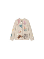 Hand-embroidered beaded fantasy undersea cardigan