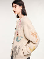 Hand-embroidered beaded fantasy undersea cardigan
