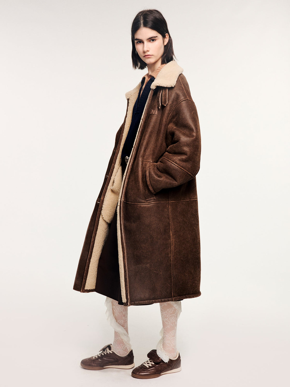Vintage biker fur coat