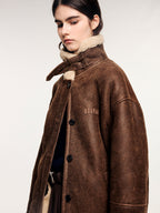 Vintage biker fur coat