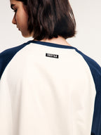 Raglan sleeve t-shirt with undersea octopus