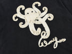 T-shirt with 3d tape embroidered undersea octopus