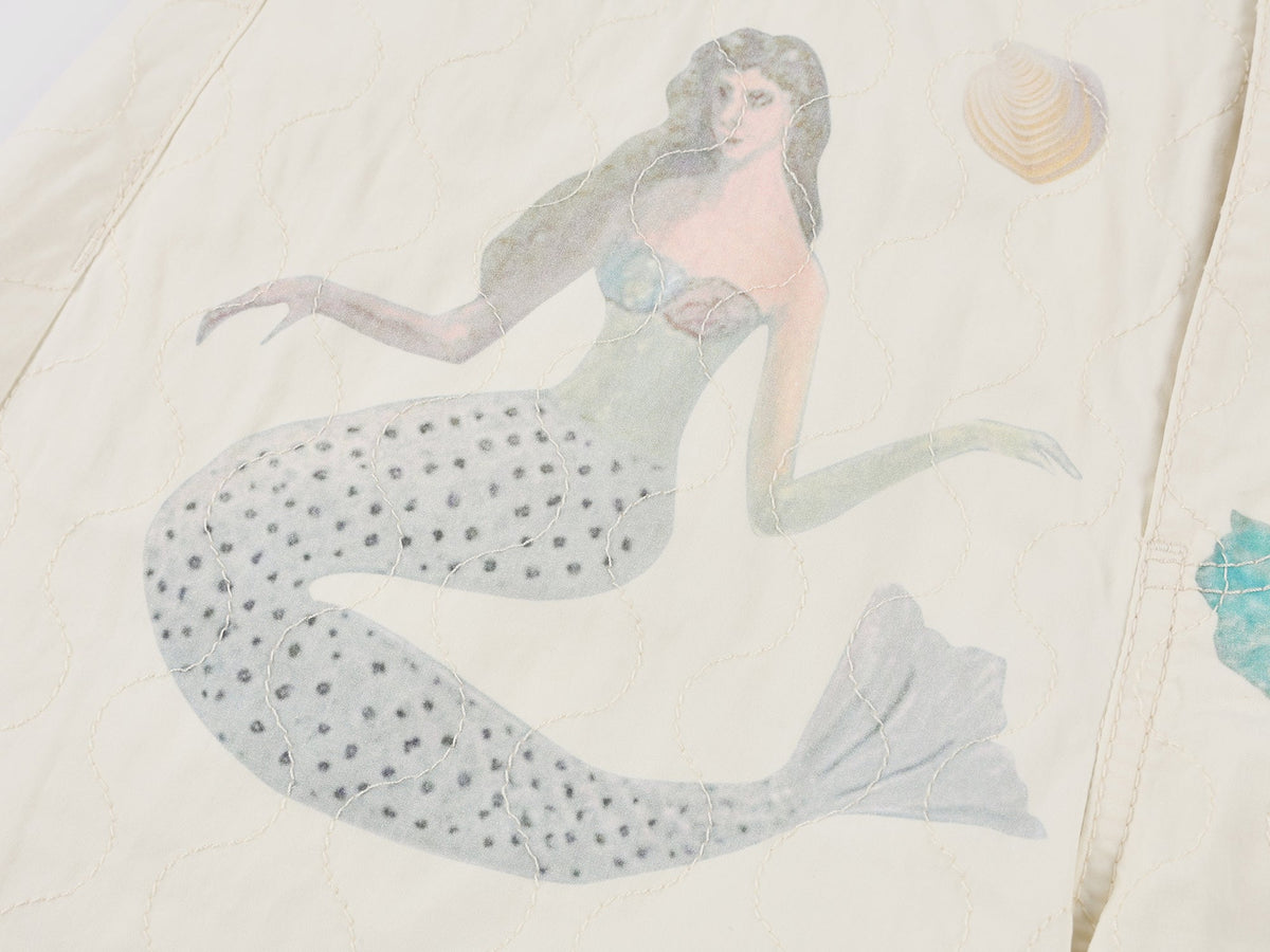 Mermaid gourd-quilted curved pants