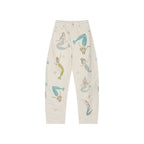 Mermaid gourd-quilted curved pants