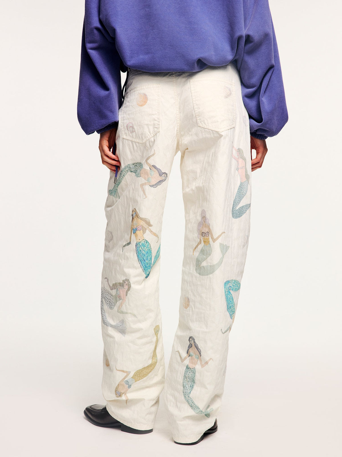 Mermaid gourd-quilted curved pants