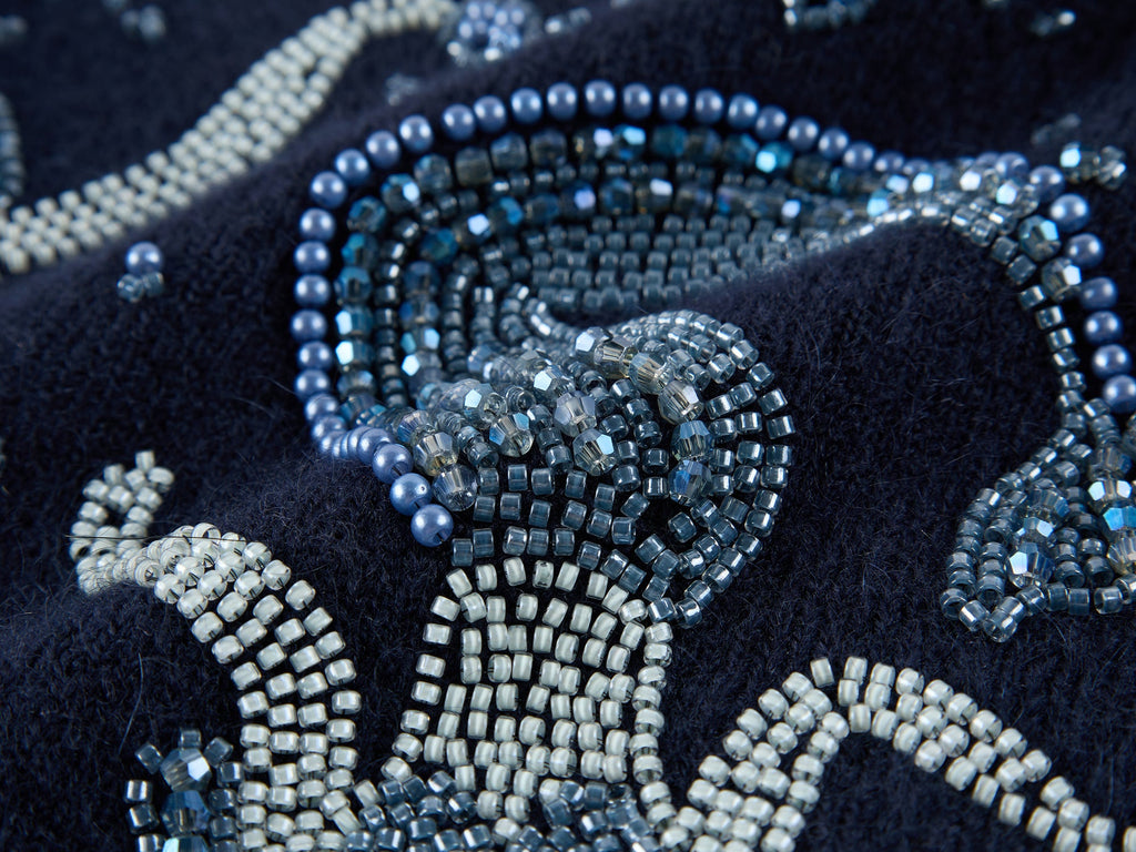 Hand-embroidered beaded fantasy undersea cardigan