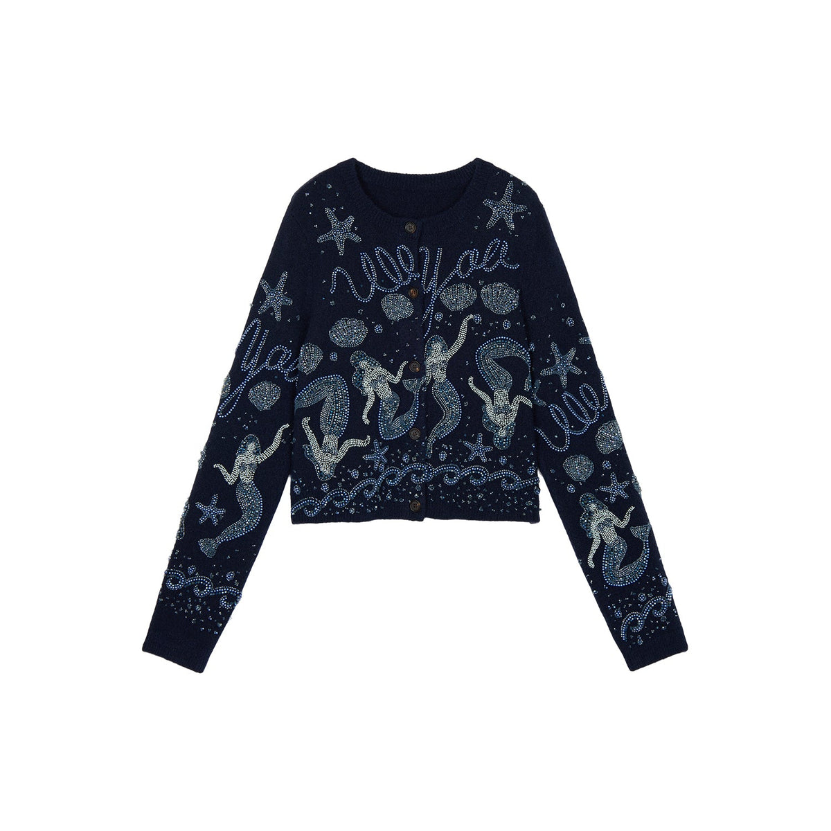 Hand-embroidered beaded fantasy undersea cardigan