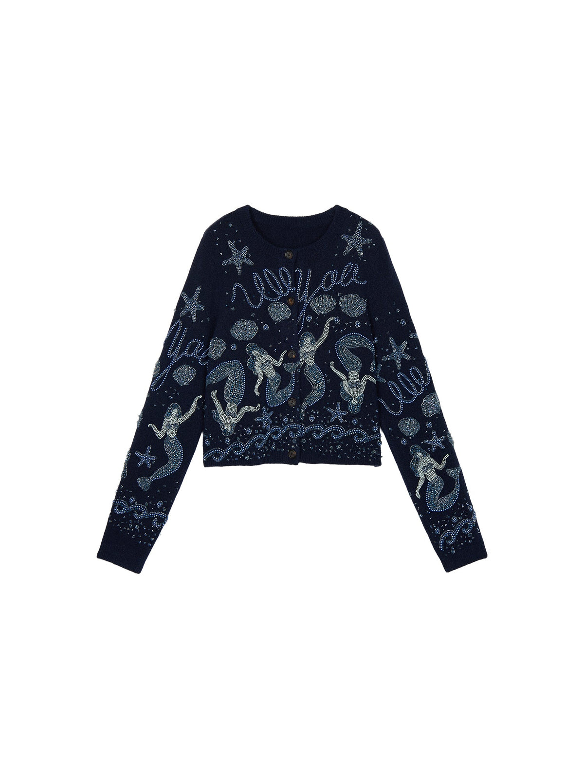 Hand-embroidered beaded fantasy undersea cardigan
