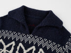 Fair isle bow collar pullover