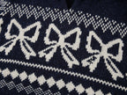 Fair isle bow collar pullover