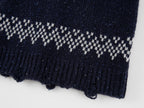 Fair isle bow collar pullover