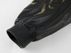 Rubbed leather jacket with fantasy undersea appliqué