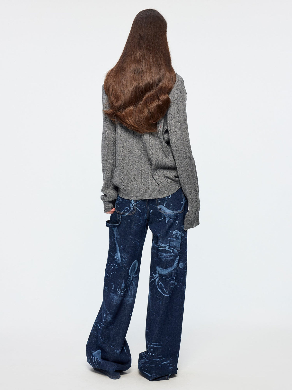 Laser-etched fantasy undersea carpenter jeans