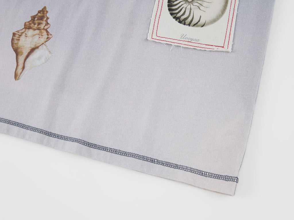 Gradient long sleeve t-shirt with fantasy undersea motif