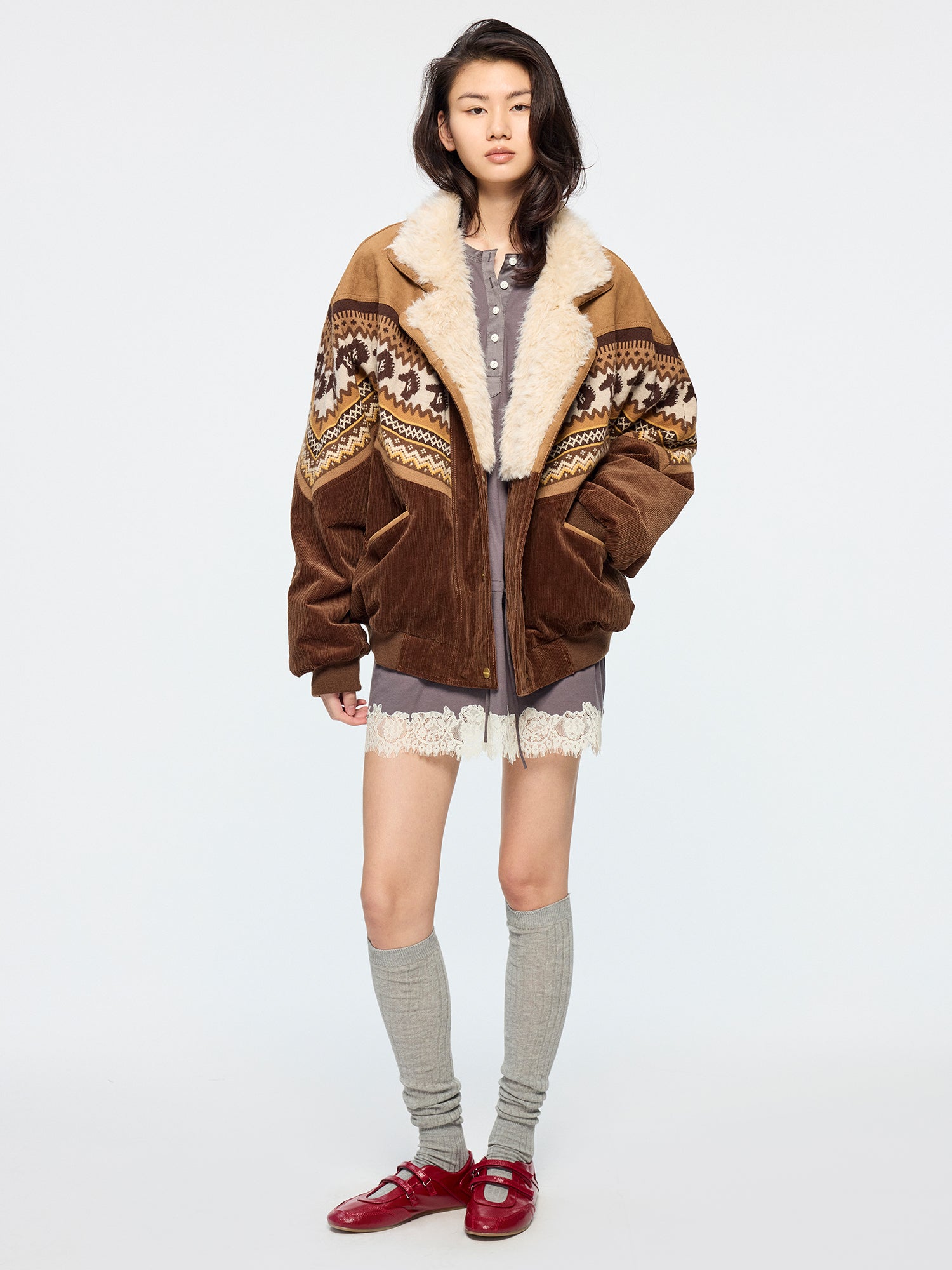 Year of the Horse limited fair isle cotton jacket