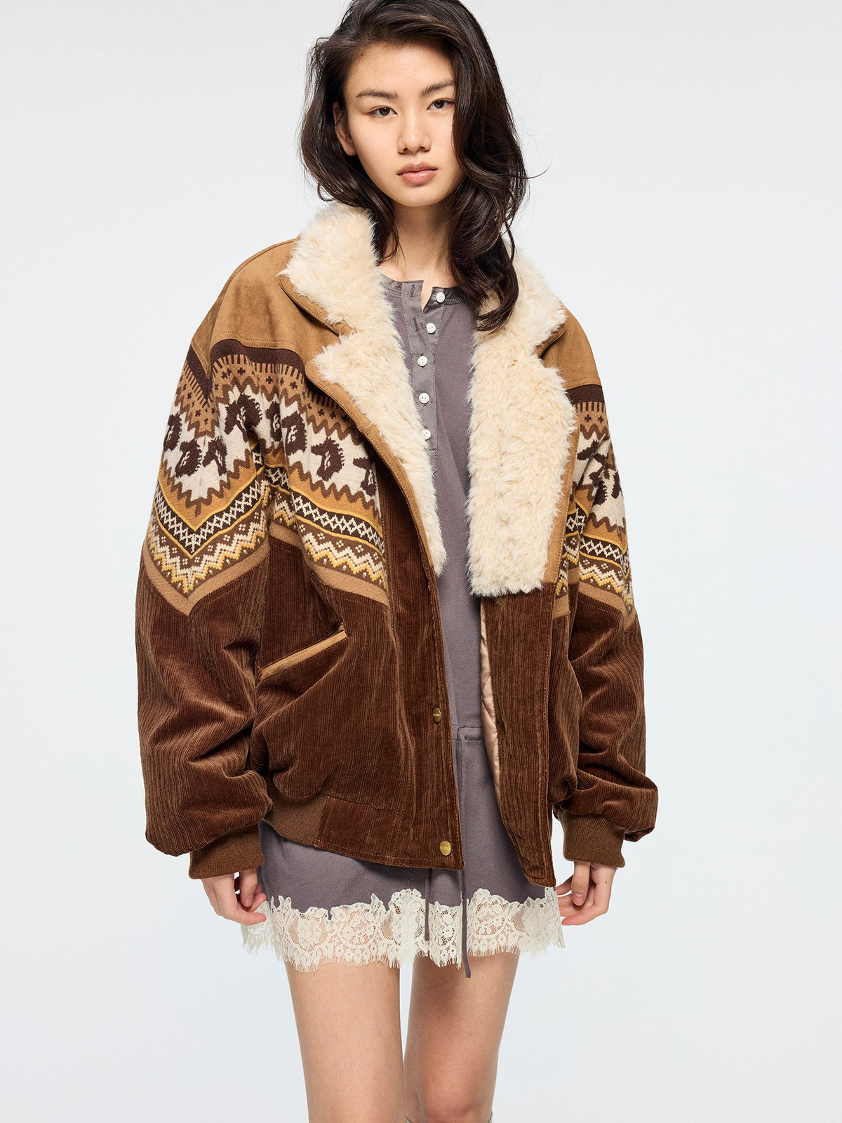 Year of the Horse limited fair isle cotton jacket