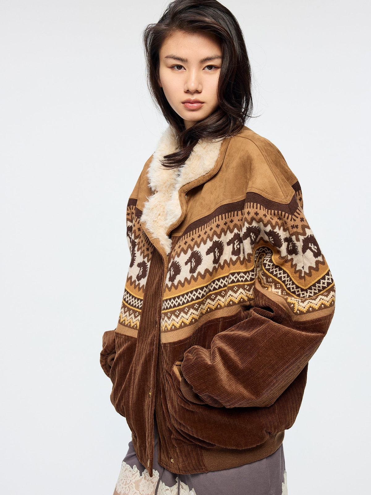 Year of the Horse limited fair isle cotton jacket