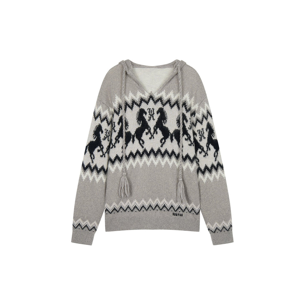 Year of the Horse limited fair isle hooded pullover