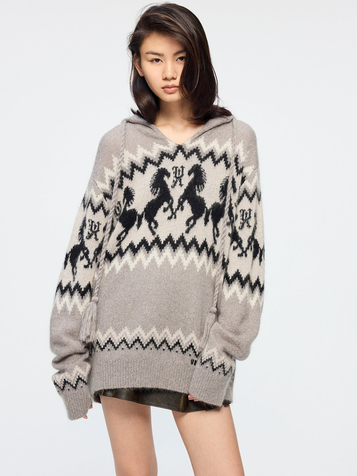 Year of the Horse limited fair isle hooded pullover