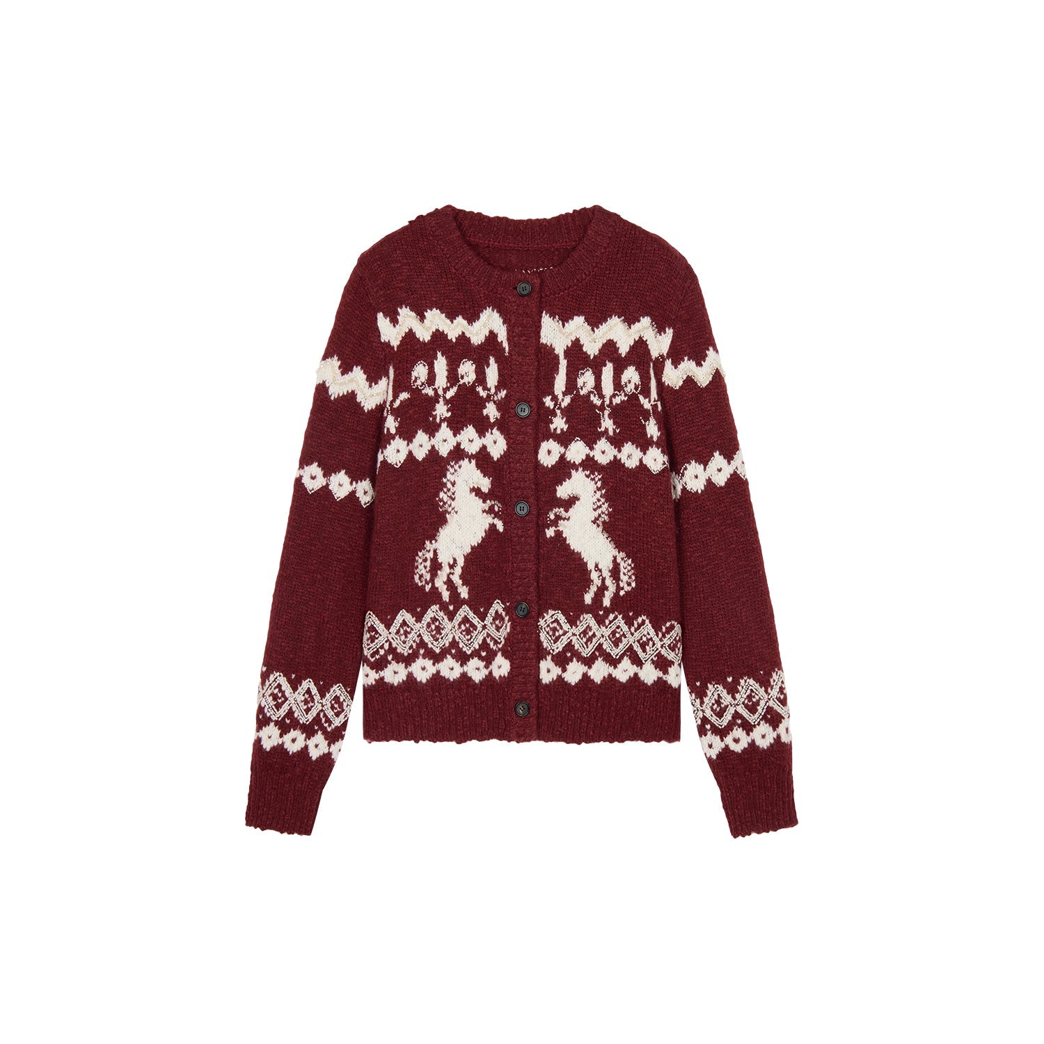 Year of the Horse limited beaded fair isle cardigan