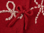 Beaded embroidered bow cardigan