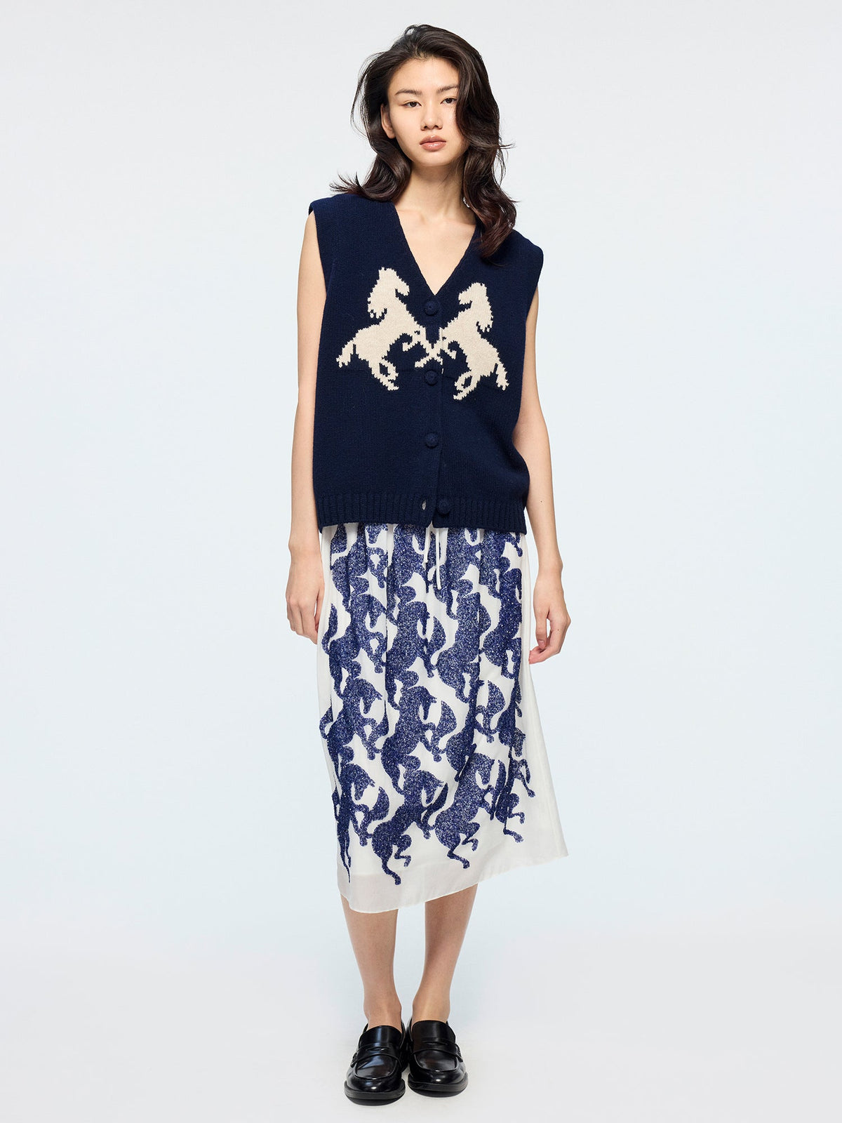 Year of the Horse limited sequin embroidered skirt