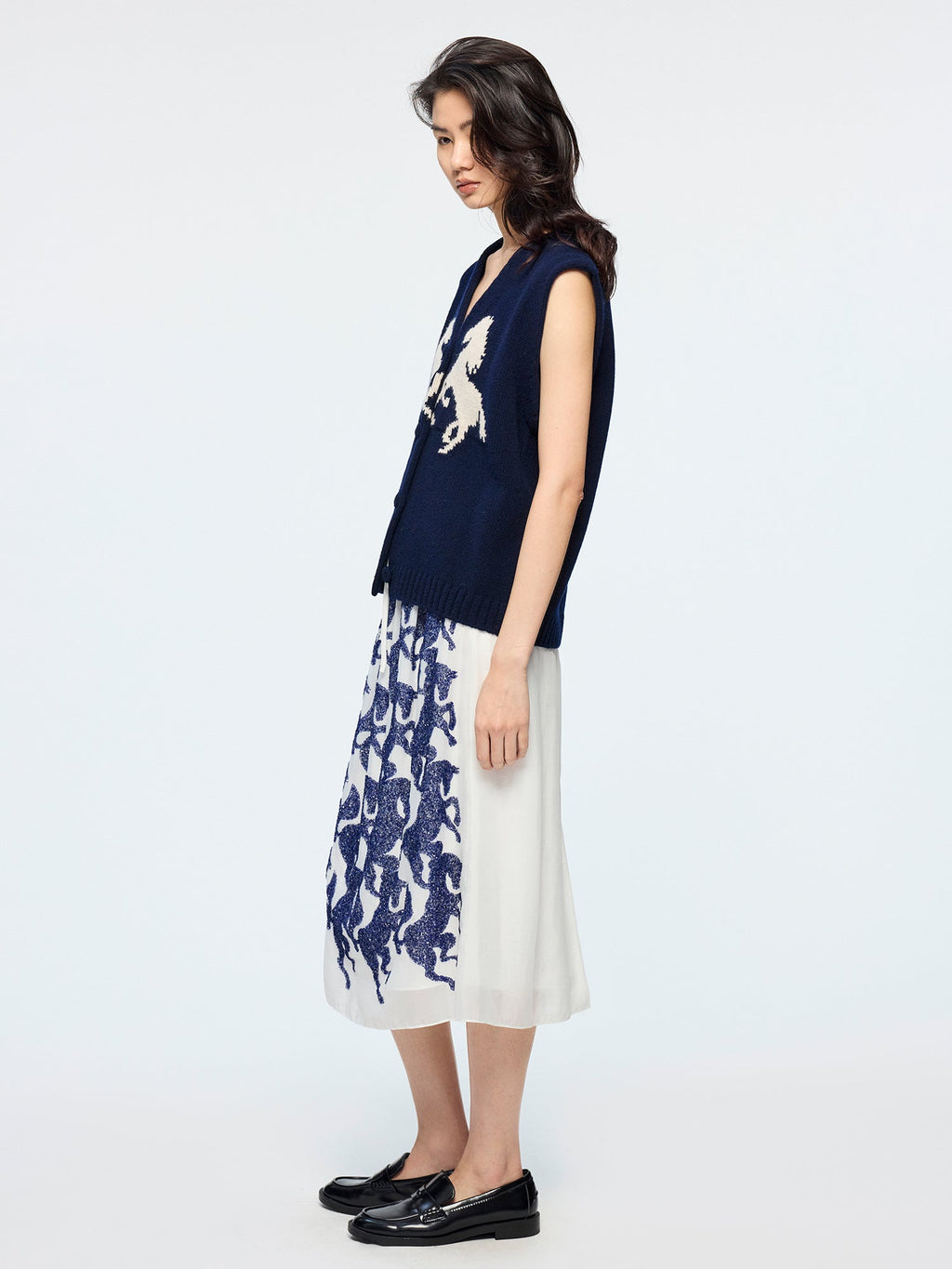 Year of the Horse limited sequin embroidered skirt