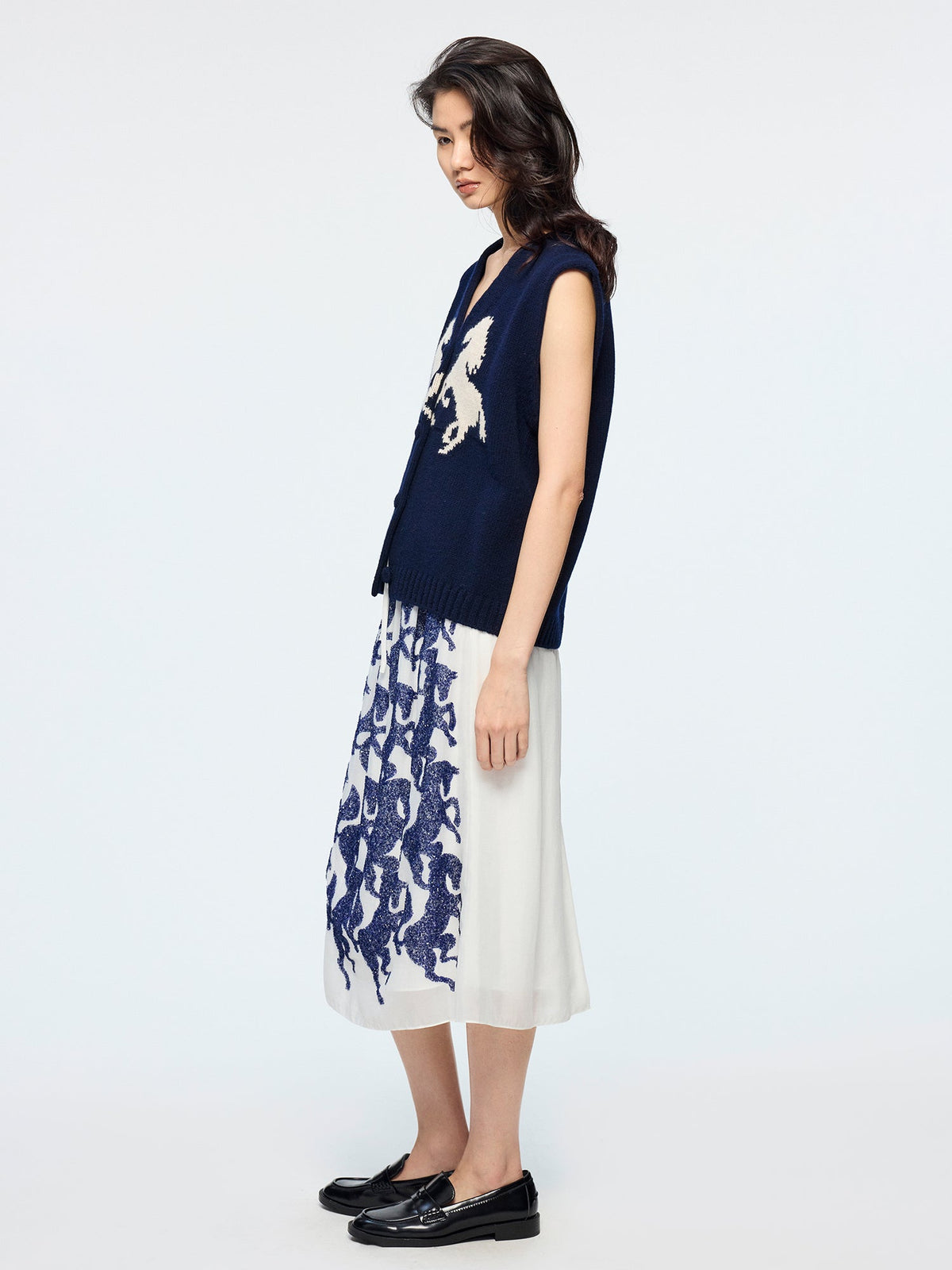 Year of the Horse limited sequin embroidered skirt