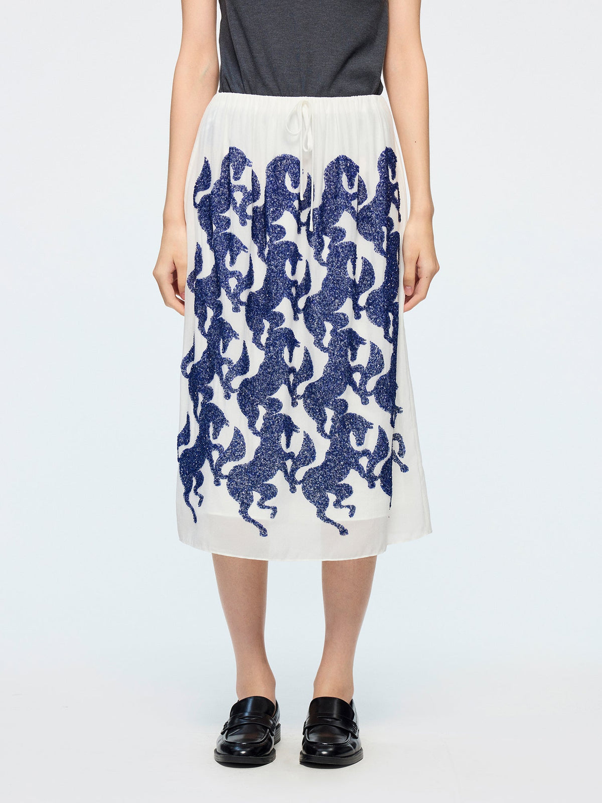 Year of the Horse limited sequin embroidered skirt