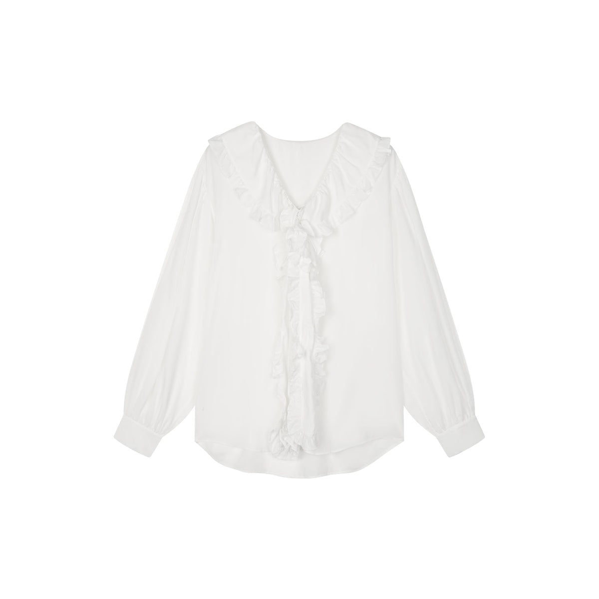Ruffle ribbon shirt