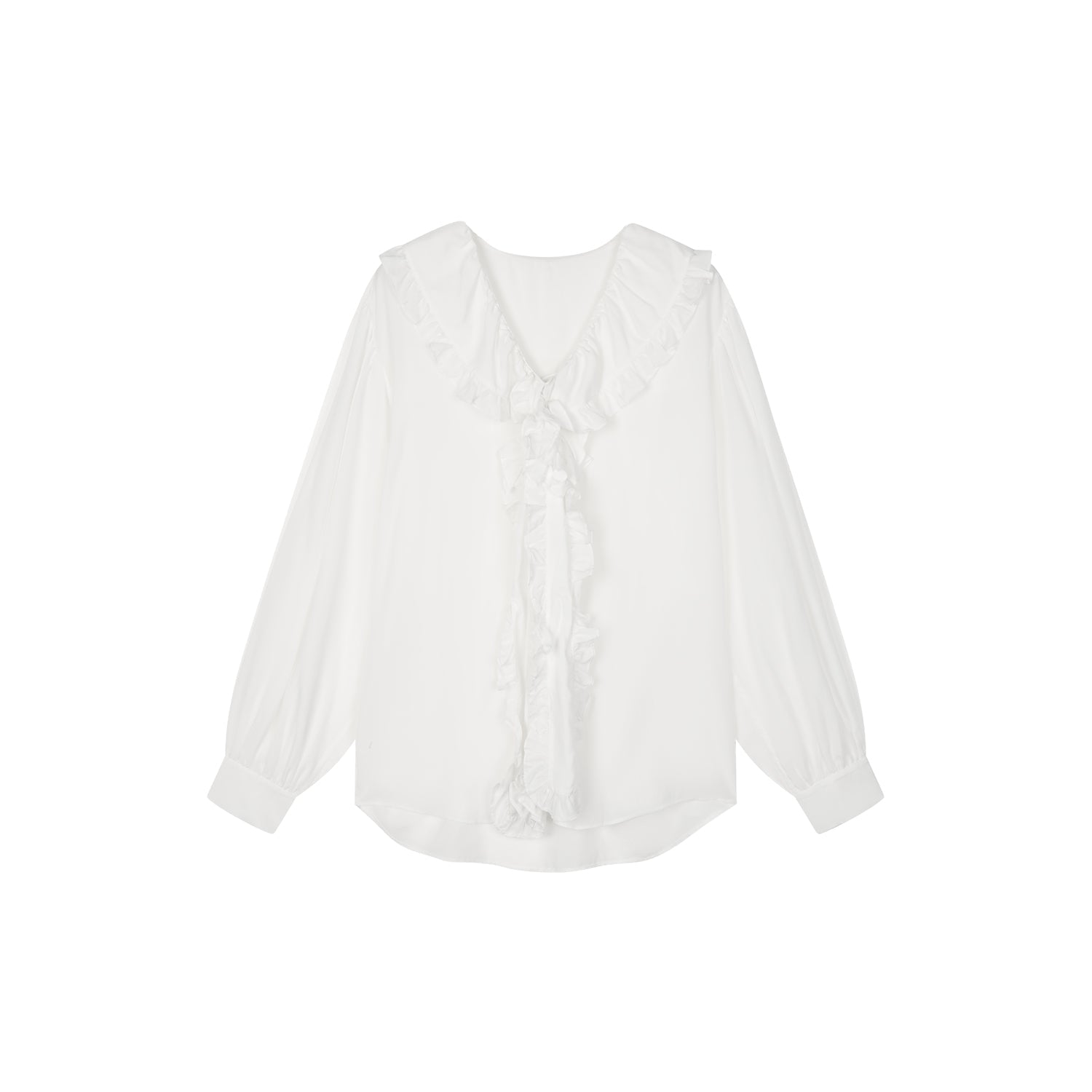 Ruffle ribbon shirt