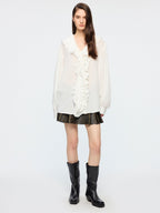 Ruffle ribbon shirt