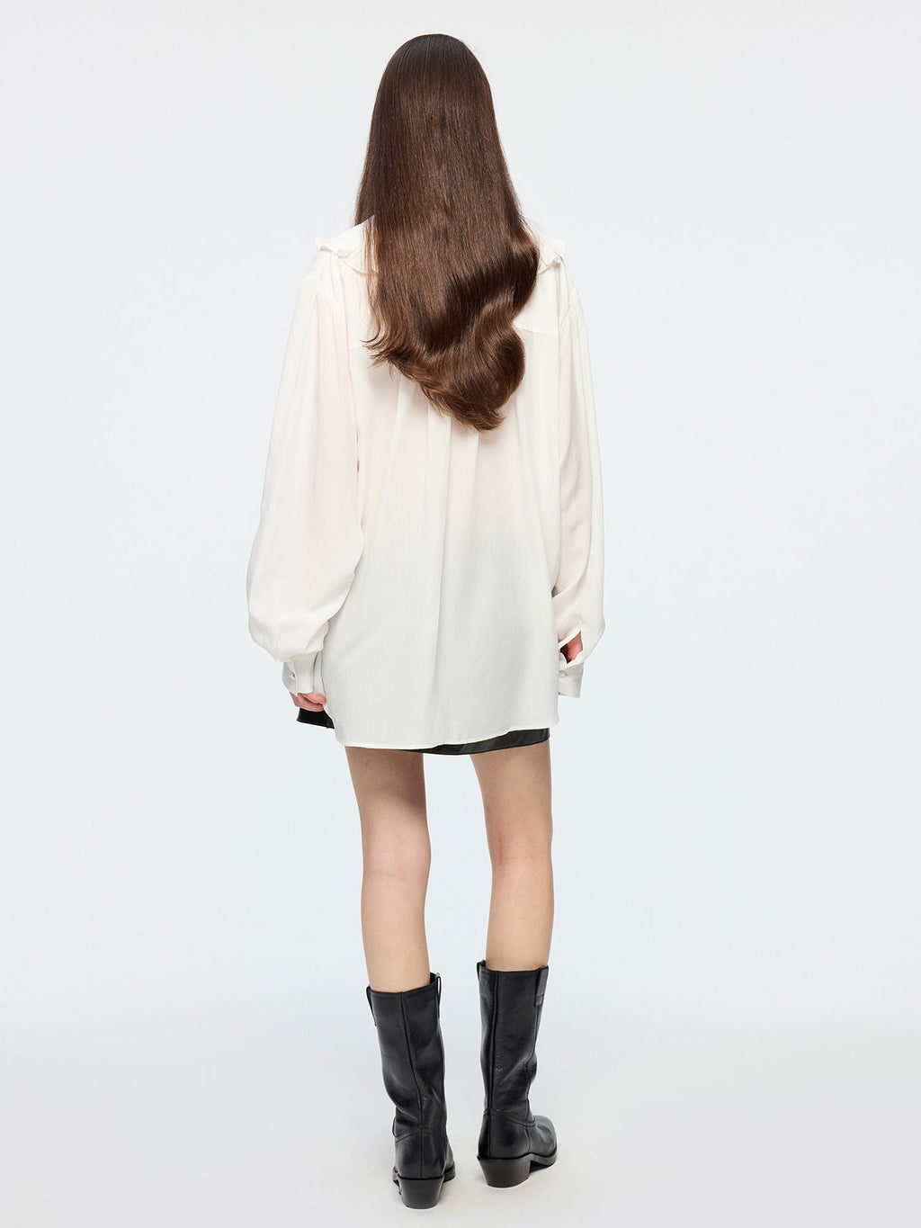 Ruffle ribbon shirt