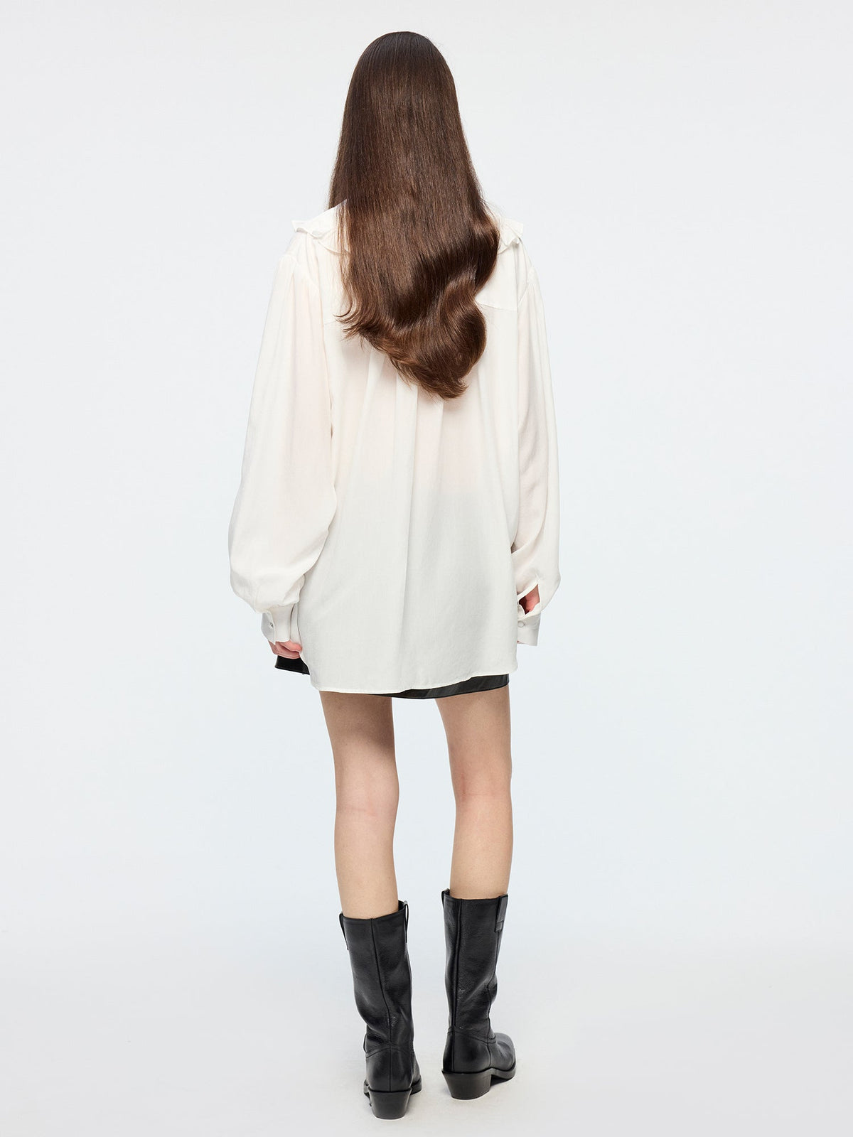 Ruffle ribbon shirt