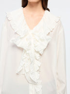Ruffle ribbon shirt