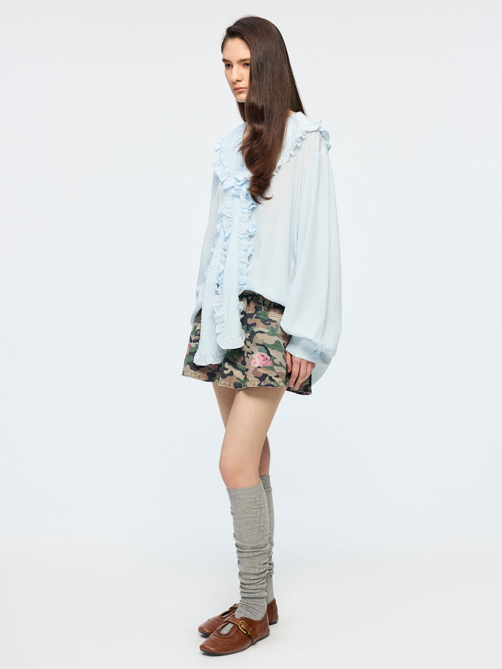 Ruffle ribbon shirt