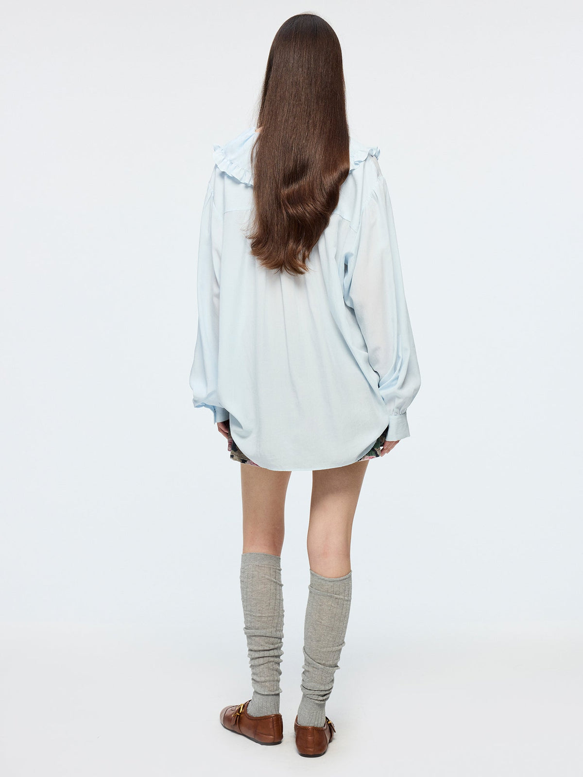 Ruffle ribbon shirt
