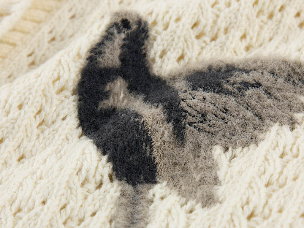 Embroidered bird cardigan