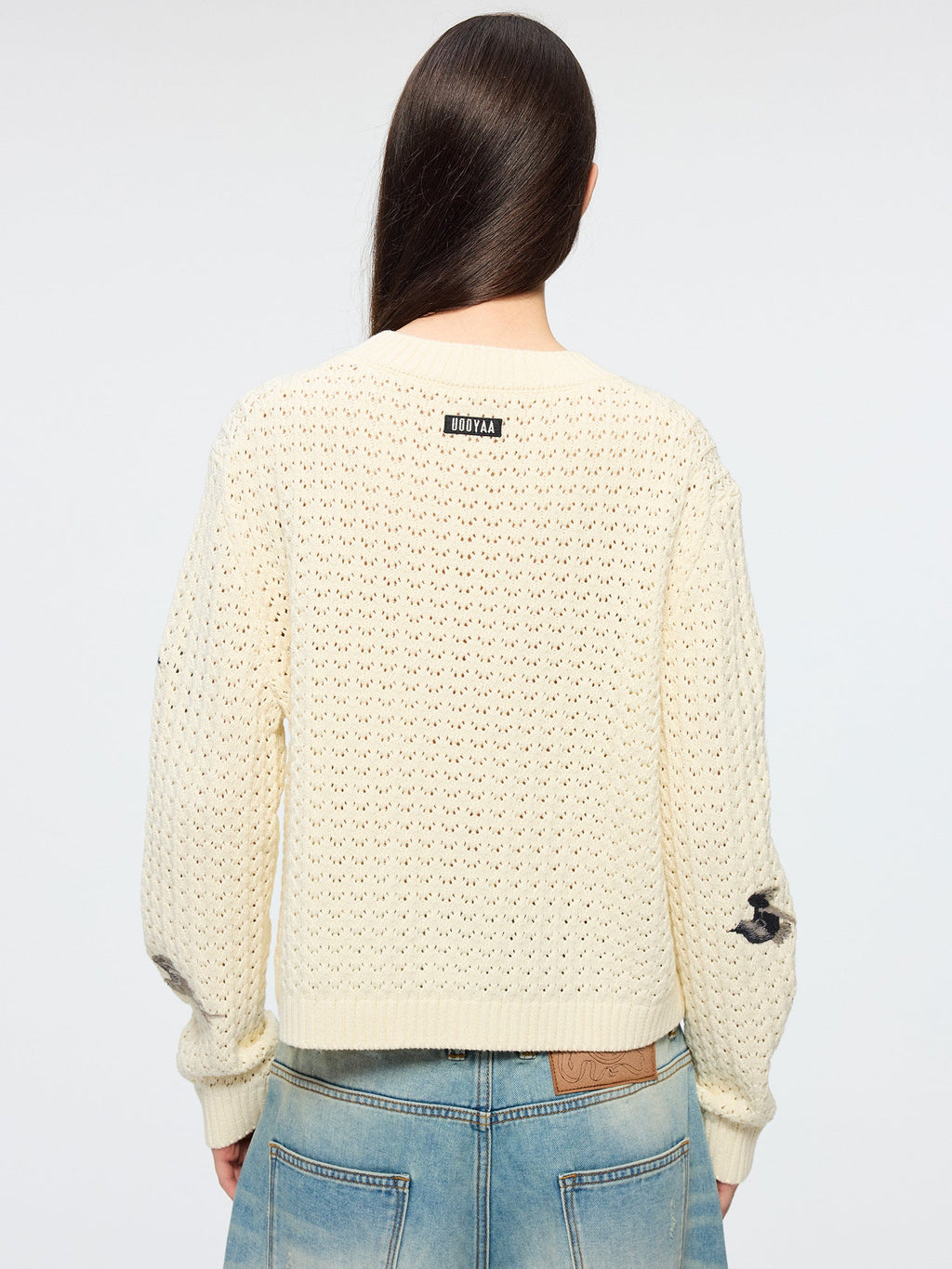 Embroidered bird cardigan