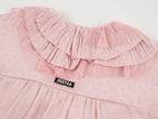 Lace patchwork ruffle collar jacquard shirt