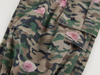 Rose camouflage cropped cargo pants