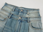Detachable double waist denim skirt