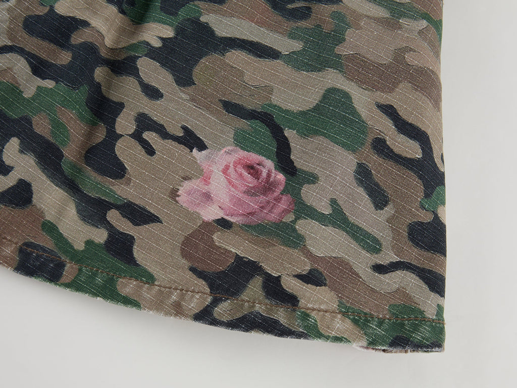 Rose camouflage five-pocket mini skirt