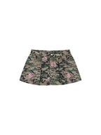 Rose camouflage five-pocket mini skirt