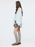 Rose camouflage five-pocket mini skirt