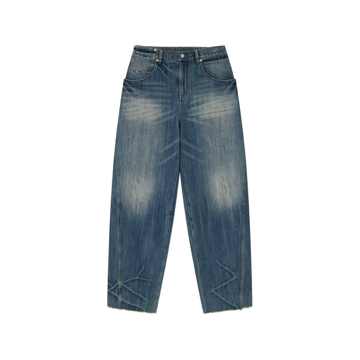 Semi-elastic curved jeans