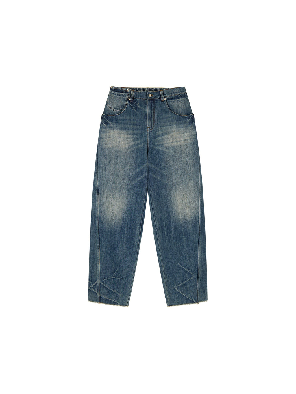 Semi-elastic curved jeans