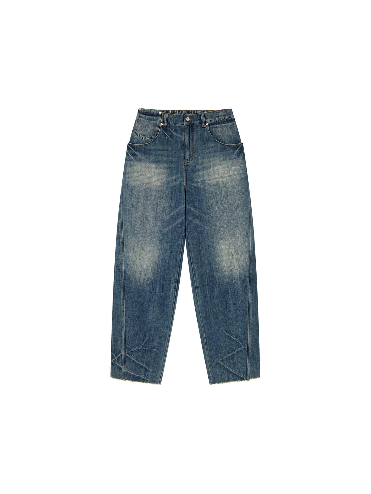 Semi-elastic curved jeans