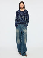 Semi-elastic curved jeans